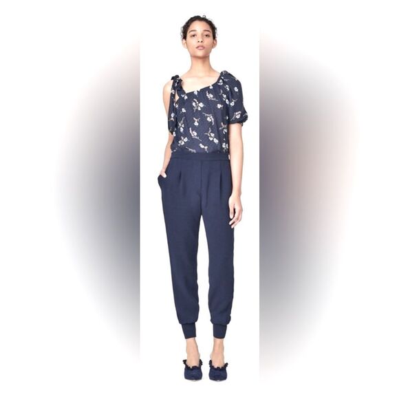 Rebecca Taylor Crepe Jogger Trouser Pant in Navy size 2 - Picture 1 of 16